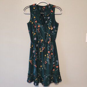 Ann Taylor dress green floral XS